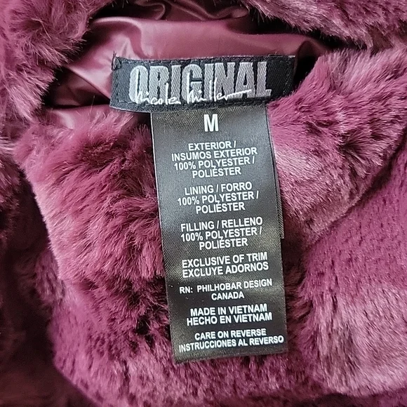 Nicole Miller  Reversible Quilted Faux Fur Insulated Puffer Vest/ M. - Picture 5 of 9